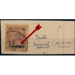 LEVANTE 1891 5Pia mit doppelt Aufdruck! Gestempelt. Interessantes Stück!