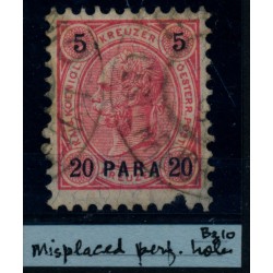 LEVANTE 1890 20PA, 22 mit Zahnungfehler! Gestempelt