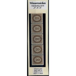 Österreich 1894 PORTO 5*20kr 5-STREIFEN! 3 Buchstaben:A R K! postfr. ** 510,-€