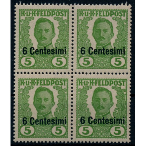 FELDPOST ITALIEN 1918 Nicht VERAUSGABT IV. 4-BLOCK! Postfrisch **