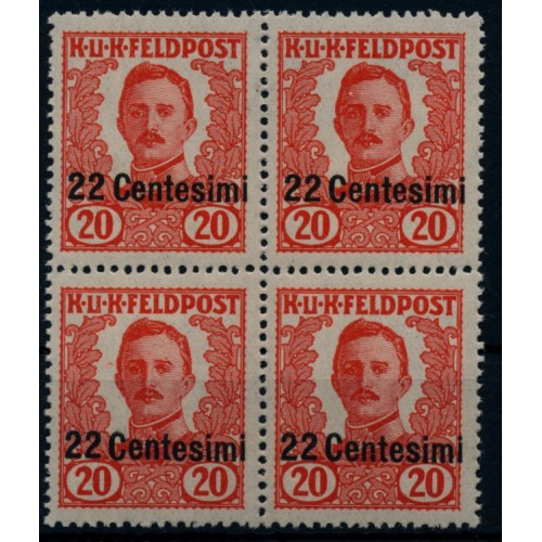 FELDPOST ITALIEN 1918 Nicht VERAUSGABT VI. 4-BLOCK! Postfrisch **