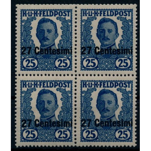 FELDPOST ITALIEN 1918 Nicht VERAUSGABT VII. 4-BLOCK! Postfrisch **