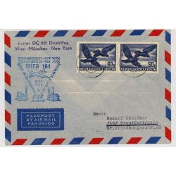 Österreich 1955 FLUGPOST-BRIEF, WIEN-MÜNCHEN-NEW YORK!