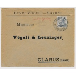 LEVANTE 1899 1PIA, BRIEF, SMYRNA nach GLARUS (Schweiz) LEVANTE 1899 1PIA, BRIEF, SMYRNA nach GLARUS (Schweiz)