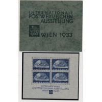 ÖSTERREICH 1933 556A WIPA BLOCK, ungebraucht * mit den üblichen Klebenpunkten (3Stk.)+Originalumschlag. Kw:5200,-€