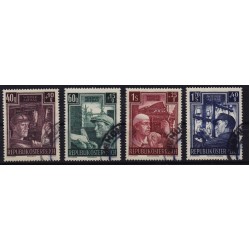 ÖSTERREICH 1951 977-980 WIEDERAUFBAU, komplette Satz, gestempelt