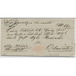 ÖSTERREICH 1827 Brief mit Janowitz/in/Mahren (M) Mü:240P! Stempel nach OMÜTZ.