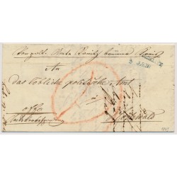 ÖSTERREICH 1849 Brief (Innen 6Kr, SIGNETTE!) BLAUSTEMPEL POHRLITZ (M) Mü:50P!