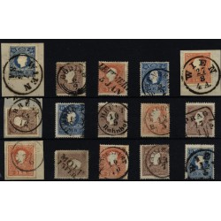 1858 15Marken! Schöne/lesbare Stempeln. Interessantes Lot!