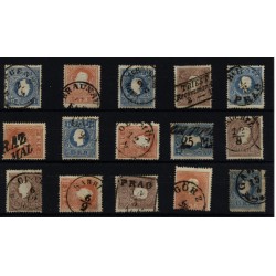 1858 15Marken! Schöne/lesbare Stempeln. Interessantes Lot!