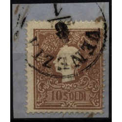 LOMBARDEI-VENETIEN 1858 10sld. Type II. FARBFLECK! VENEZIA Stempel. Schön!