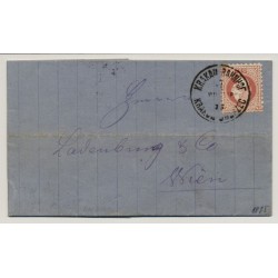 Österreich 1875 5kr, Faltbrief (Inhalt) KLAKAU BAHNHOF (Galizien) nach WIEN. Schön!