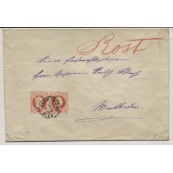 Österreich 187. 2*5kr, PAAR! AUSLANDS-Briefkuvert WIEN. Schön!