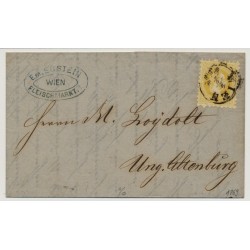 Österreich 1869 2kr, DRUCKSACHE, WIEN. Rückseitig BLAUSTEMPEL MAGY.ÓVÁR