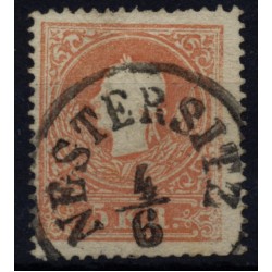 Österreich 1858 5kr, FARBFLECKE! Farbstoffmangel! NESTERSITZ (B) Mü:35Punkte!