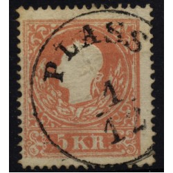 Österreich 1858 5kr, Type II. PLASS (B) Mü:30Punkte!