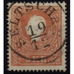 Österreich 1858 5kr, Type II. ZENTRIERT! SELTSCHAN (B) Mü:25Punkte!