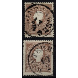Österreich 1858 2Marke:beide 10kr, Type II. WINTERBERG (B) Mü:15Punkte!