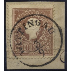 Österreich 1858 10kr, Type II. waagr.Bug unten! WITTINGAU (B) Mü:25Punkte!