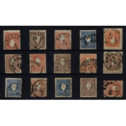 Österreich 1858 15Marken! Auch schöne/lesbare Stempeln. Interessantes Lot!