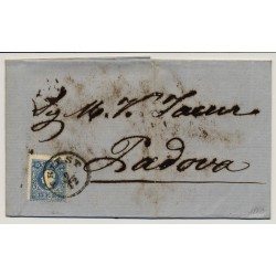 Österreich 1860 15kr, Type II. Faltbrief TRIEST (Kü) nach PADOVA.