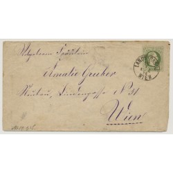 Österreich 1876 3kr, GA-Umschlag als ORTSBRIEF LANDSTRASE/WIEN Stempel. Schön!
