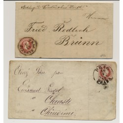 Österreich 187. 2Stk. Briefe PRAG. Interessantes Lot!