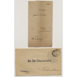 Österreich 18.. 2Stk. PORTOFREIE Briefe (mit Inhalt) Interessantes Lot!