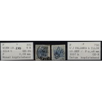 1850 2Marke:9kr, HP, Type III. und 9kr, MP, Type III. Beide mit FEHLER im Datum