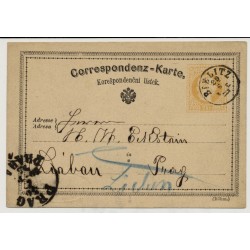 Österreich 1875 2kr Korr-Karte BIELITZ (Sch) nach PRAG. Schön!
