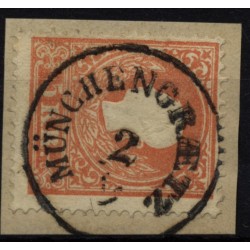 Österreich 1858 5kr, Type II. MÜNCHENGRAETZ (B) Mü:12Punkte!