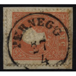Österreich 1858 5kr, TYPE I.! FARBFLECKE! PERNEGG (St) Mü:15Punkte!
