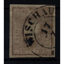 Österreich 1858/59 Zeitungsmarke, LILABRAUN, Type II. REPARIERT! WISCHAU