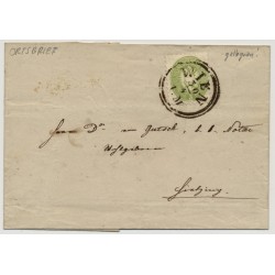 Österreich 186. 3kr, GELBGRÜN! Sehr schöne Farbe! ORTSBRIEF WIEN nach HIETZING