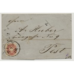Österreich 186. 5kr, EXTREM VERZÄHNT! Brief WIEN nach UNGARN (PETSH) Attraktiv!