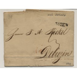 Österreich 1834 Brief (Mit Inhalt) WIEN nach UNGARN nach DEBRECZIN.