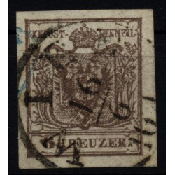 Österreich 1850 6kr, MP, Type III. Dickes Papier:0,115mm! WIEN+VORAUSENTWERTUNG