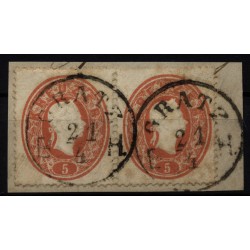 Österreich 1861 2*5kr, PAAR! GRATZ/B.H. Schön!