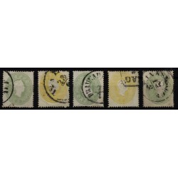 Österreich 1861 5Stk. Marken! 2kr, gelb und 3kr, grün. Interessantes Lot!