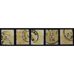 Österreich 1861 5Stk. Marken! Alle 2kr, gelb, Schöne Farben/FARBVARIANTE!