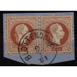 Österreich 1867 2*5kr, PAAR! BLOTTENDORF (B) Kl:40Punkte! Schön!
