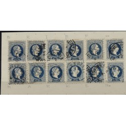 Österreich 1867 12Marke! Alle 10kr, mit WASSERZEICHEN:BRIEF-MARKEN.