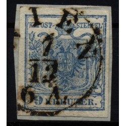 Österreich 1850 9kr, HP, Type III. FARBSTOFFMANGEL! PLATTENFEHLER! WIEN.