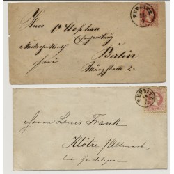 Österreich 18.. 2Stk. AUSLANDSBRIEFE mit verschiedenen TEPLITZ Stempeln.