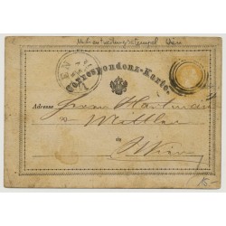 Österreich 1874 2kr, Korr-Karte mit VIERRINGSTEMPEL von WIEN.