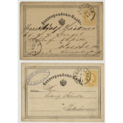 Österreich 187. 2Stk. Korr-Karte von SCHÖNLINE. Schönes Lot!