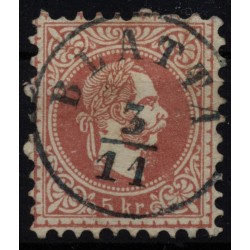Österreich 1867 5kr, grober Druck, Wz! BLAUSTEMPEL BLATTA (Dalmatien) Kl:100P!