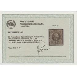 Österreich 1867 50kr, braun, feiner Druck! Lz12, Dr.Ferch:225,-€! WIEN. VÖB!