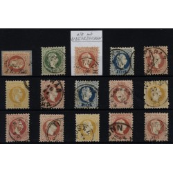 Österreich 1867 15Marken! Alle mit WASSERZEICHEN! Interessantes Lot!