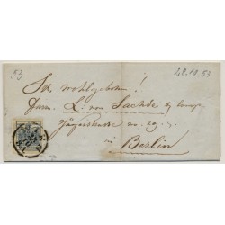 Österreich 1853 9kr, AUSLANDS-Faltbrief von WIEN nach BERLIN. Attraktiv!